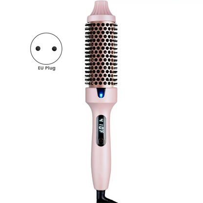 2025+Thermal Brush Curling Brush, Negative Ionic Heated Thermal Round Brush for Blowout Look, Curling & Straightener EU Plug